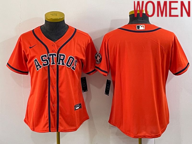 Women Houston Astros Blank Orange Game Nike 2022 MLB Jerseys